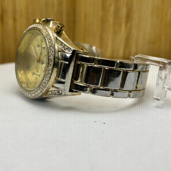 XOXO Women’s Gold-Tone Chronograph-Style Watch Crystal Accented Bezel - Picture 2 of 4